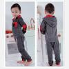 2T Boys Clothes Toddler Boy Cute Outfit Long Sleeve Hoodie Outfit Plaid Sweatshirt Pants Set Little Boy Clothes 2T 3T Red view 4