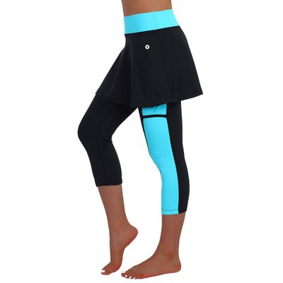 ANIVIVO Skirted Legging for Women, Skirted Capri Women Tennis Leggings with Pockets& Legging with Skirts Tennis Clothes(Black,XL-Pockets)