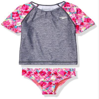 Speedo Girl's Uv Swim Shirt Short Sleeve Rashguard Set - Manufacturer Discontinued