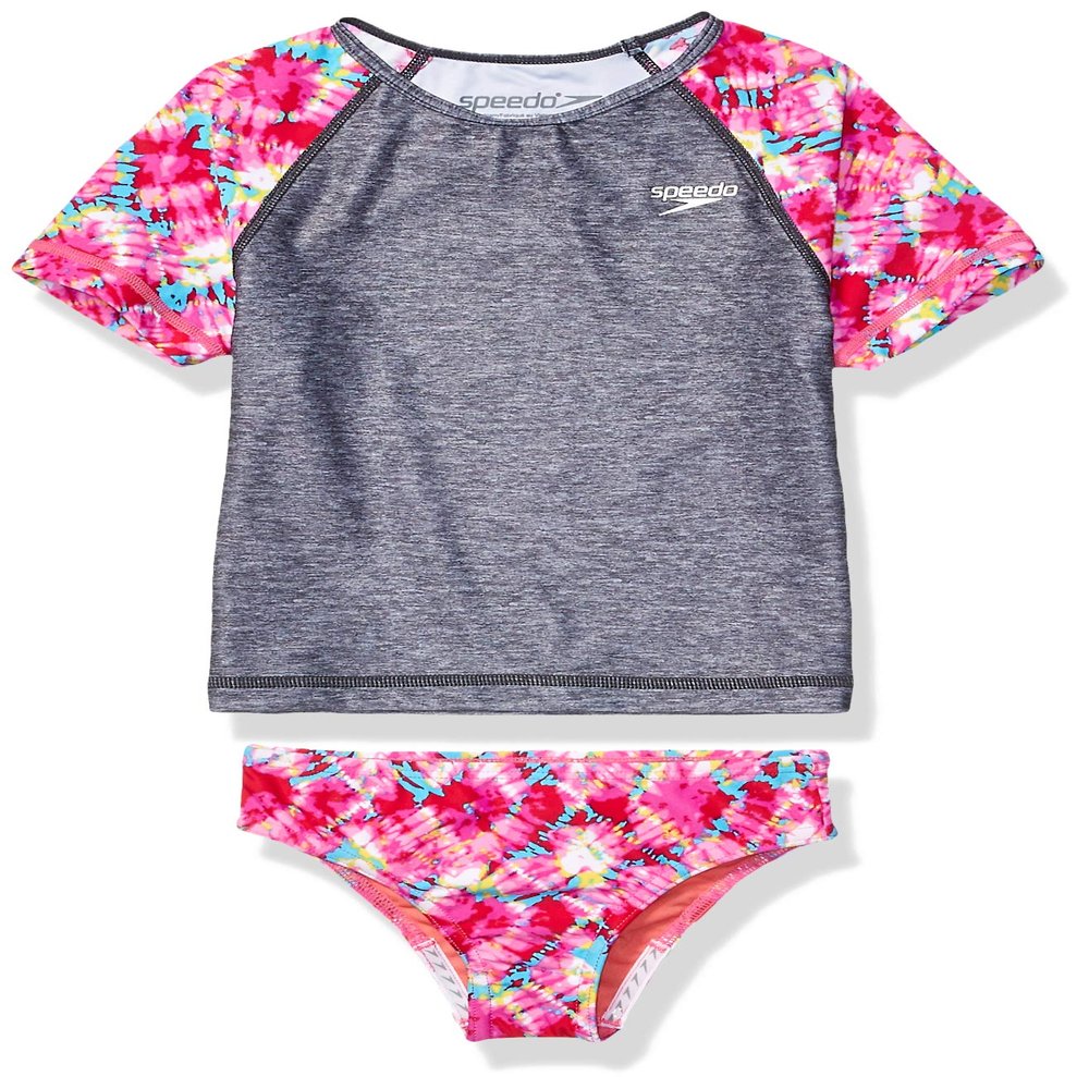 Speedo Girl's Uv Swim Shirt Short Sleeve Rashguard Set - Manufacturer Discontinued
