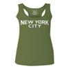 0102. Cool Vintage Retro Graphic New York City NYC Lenon NY Women's Tank Top Racerback (Olive, Small) view 1