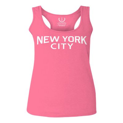 0102. Cool Vintage Retro Graphic New York City NYC Lenon NY Women's Tank Top Racerback (Pink Large)