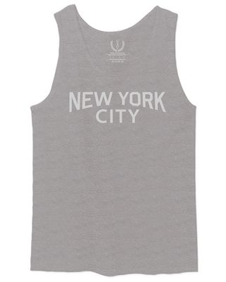 0102. Cool Vintage Retro Graphic New York City NYC Lenon NY Men's Tank Top (Light Gray Medium)