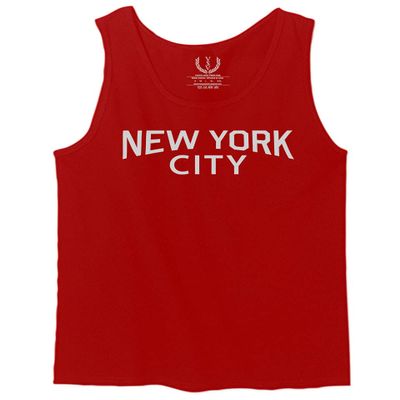 0102. Cool Vintage Retro Graphic New York City NYC Lenon NY Men's Tank Top (Red, Medium)
