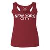 0102. Cool Vintage Retro Graphic New York City NYC Lenon NY Women's Tank Top Racerback (Maroon, Medium) view 1