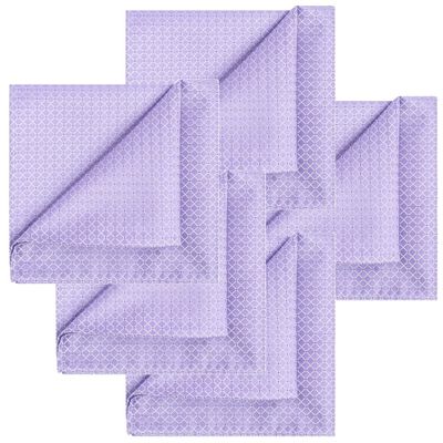 KissTies 5 PCS Lavender Iris Pocket Square Bundle Wedding Handkerchiefs Gift Set