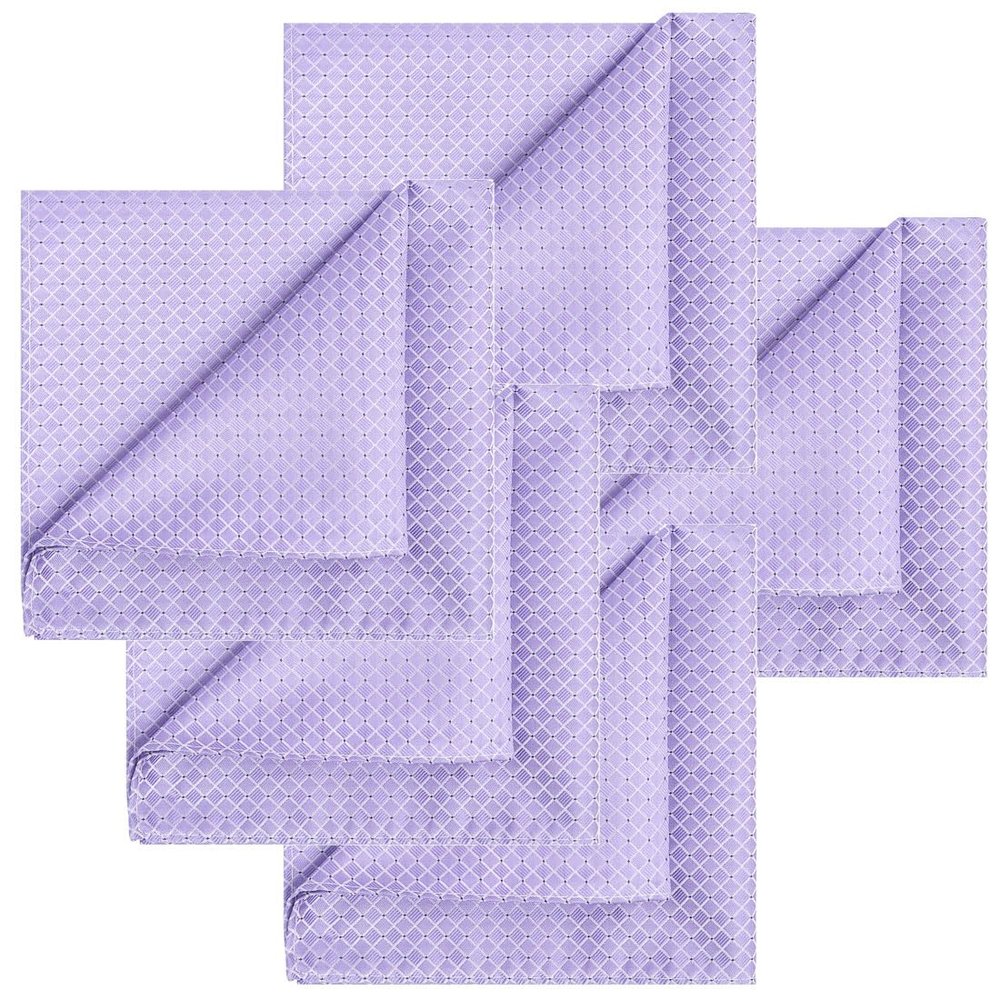 KissTies 5 PCS Lavender Iris Pocket Square Bundle Wedding Handkerchiefs Gift Set