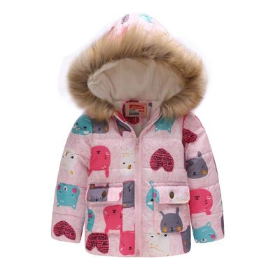 Winter Coat for Toddler Girls Cartoon Cat Jackets Winter Jacket for Girls (2T)
