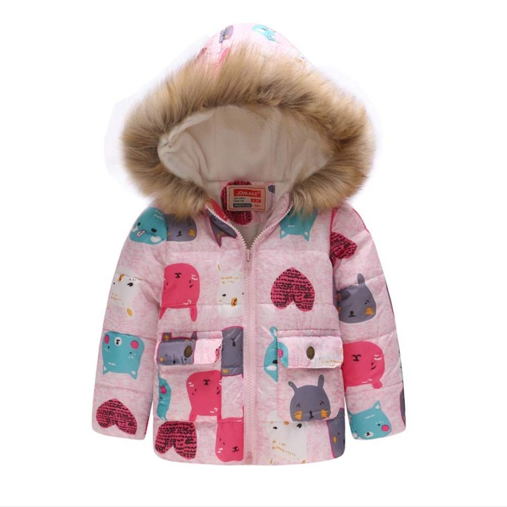Winter Coat for Toddler Girls Cartoon Cat Jackets Winter Jacket for Girls (2T)
