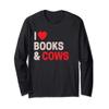 Cute Funny I Love Books & Cows Long Sleeve T-Shirt view 1