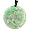 2.2" China Certified Grade A Nature Hisui Jadeite Jade Fortune Pixiu and Lotus Fine Carvd Necklace Pendants view 1