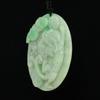 2.2" China Certified Grade A Nature Hisui Jadeite Jade Fortune Pixiu and Lotus Fine Carvd Necklace Pendants view 3