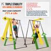 KT TOES DON'T TOUCH GROUND Foldable Free Standing Pull Up Bar Stand Sturdy Power Tower Workout Station For Home Gym Strength Training Adjustable Pullup Fitness Equipment Multifunctional Exercise Rack view 2