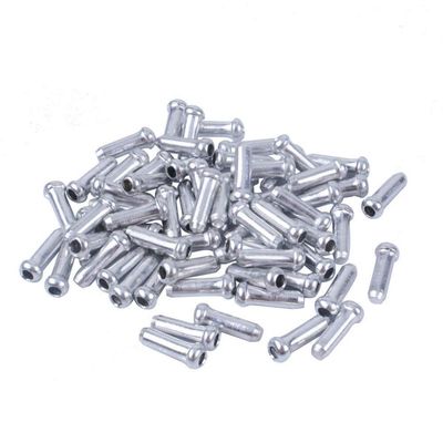 AKOAK 100 Count Aluminum Road Mountain Bicycle Bike Shifter Brake Cable Tips Caps Bicycle Derailleur Brake Cable CrimpsSilver
