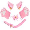 Beelittle Cat Cosplay Costume Kitten Ears Tail Collar Paws 5 Pack (Pink1) view 1
