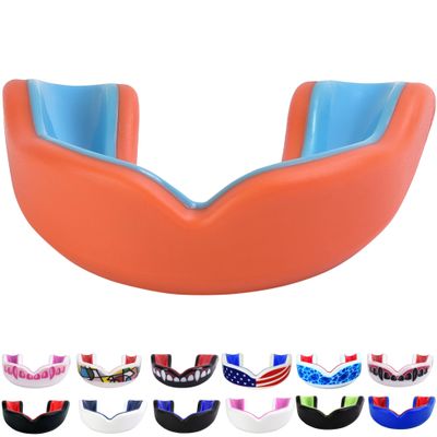 Oral Mart Orange/Blue Youth Mouth Guard for Kids - Youth Mouthguard for Karate, Flag Football, Martial Arts, Taekwondo, Boxing, Football, Rugby, BJJ, Muay Thai, Soccer, Hockey