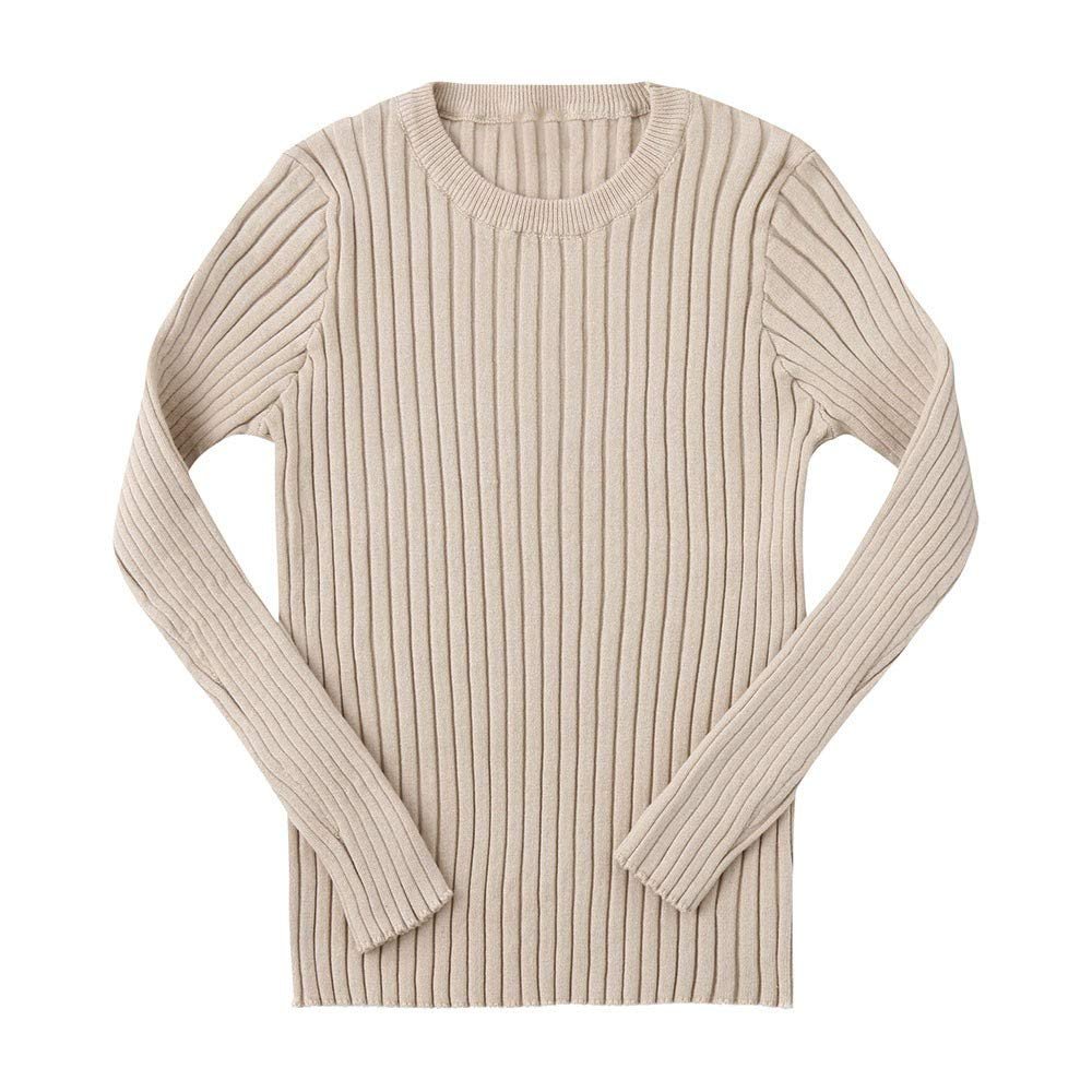 Baby Toddler Girls Boys Knitted Sweater Winter Fall Clothes Tops 1-5 Years Old,Kids Ribbed Warm Pullover Coat (6-12 Months, Khaki)