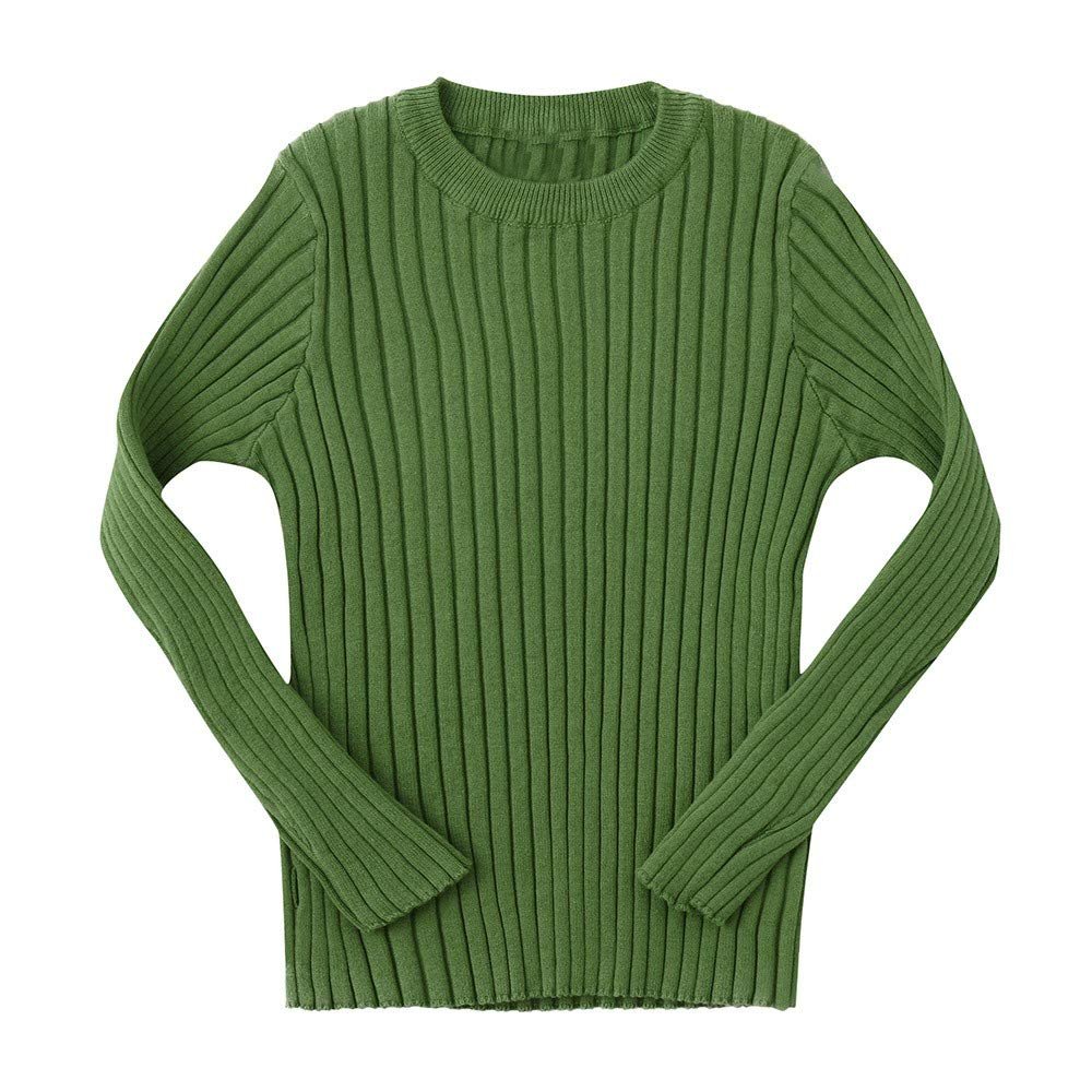 Baby Toddler Girls Boys Knitted Sweater Winter Fall Clothes Tops 1-5 Years Old,Kids Ribbed Warm Pullover Coat (4-5 Years Old, Green)