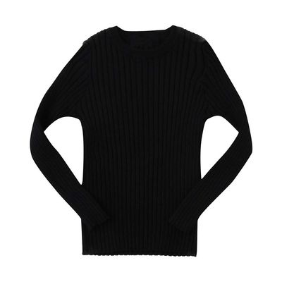 Baby Toddler Girls Boys Knitted Sweater Winter Fall Clothes Tops 1-5 Years Old,Kids Ribbed Warm Pullover Coat (6-12 Months, Black)