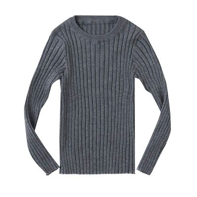 Baby Toddler Girls Boys Knitted Sweater Winter Fall Clothes Tops 1-5 Years Old,Kids Ribbed Warm Pullover Coat (12-18 Months, Gray)