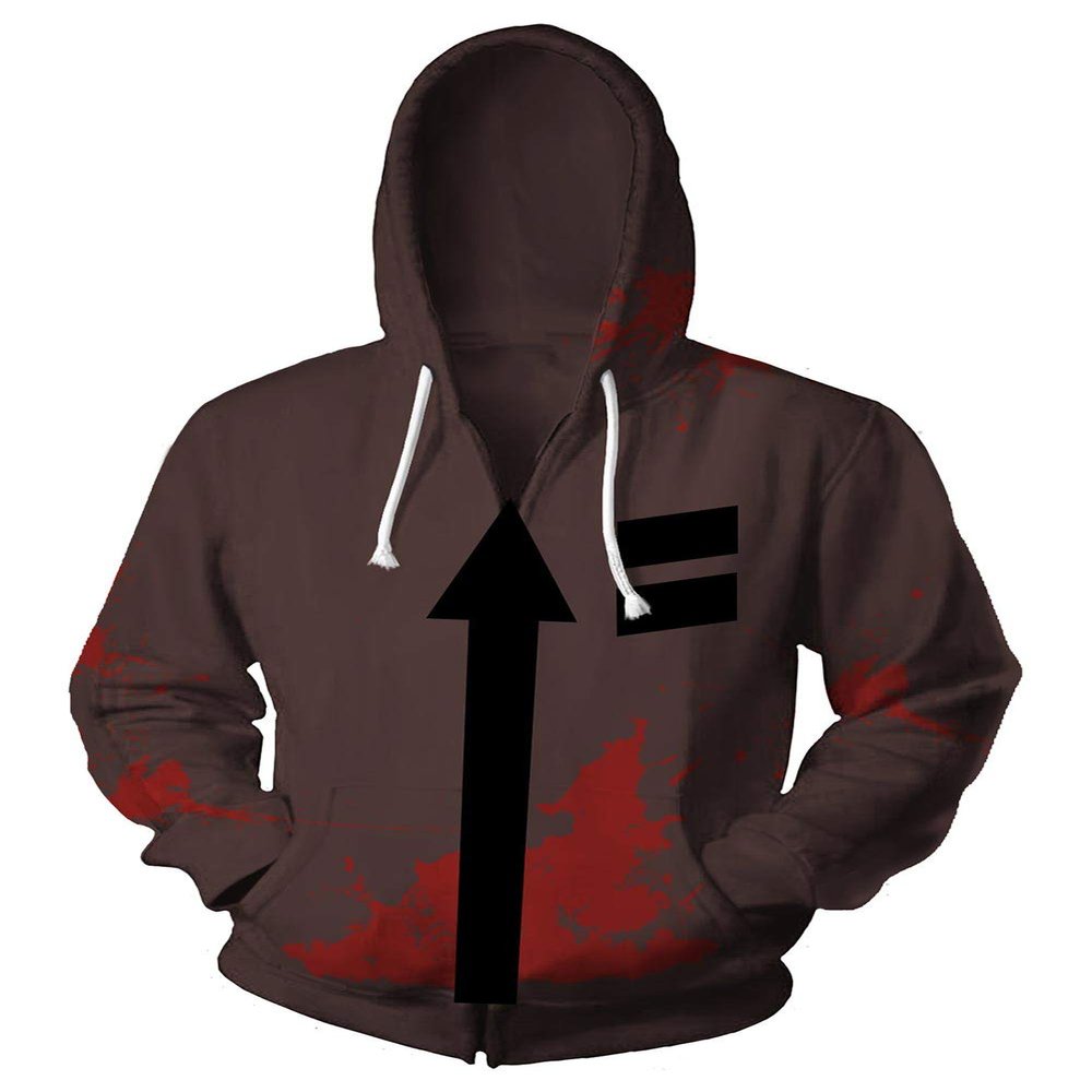 Mesodyn Unisex Printed Zack Jacket Adult Zipper Hoodie Halloween Cosplay Costume,XLarge