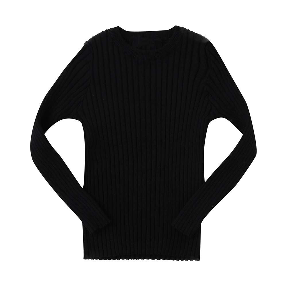 Baby Toddler Girls Boys Knitted Sweater Winter Fall Clothes Tops 1-5 Years Old,Kids Ribbed Warm Pullover Coat (3-4 Years Old, Black)
