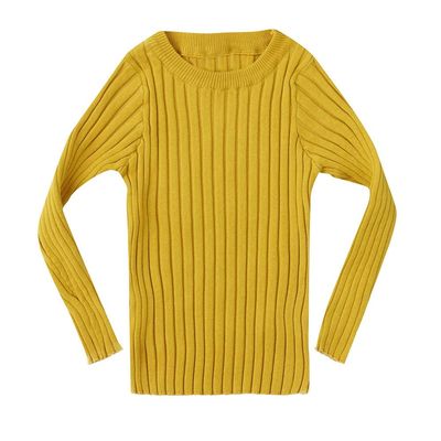 Baby Toddler Girls Boys Knitted Sweater Winter Fall Clothes Tops 1-5 Years Old,Kids Ribbed Warm Pullover Coat (6-12 Months, Yellow)