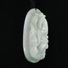 2.3" China Certified Grade A Nature Hisui Jadeite Jade Happy Life Dragon and Peanut Fine Carvd Necklace Pendants view 2