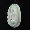2.3" China Certified Grade A Nature Hisui Jadeite Jade Happy Life Dragon and Peanut Fine Carvd Necklace Pendants view 3