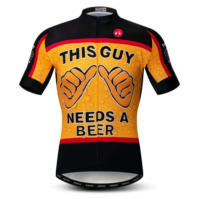 Cycling Jersey Men Bike Clothing Bicycle Jersey topMountain Road MTB Jersey Shirt Short Sleeve Team Sports Wear Orange Black Size L