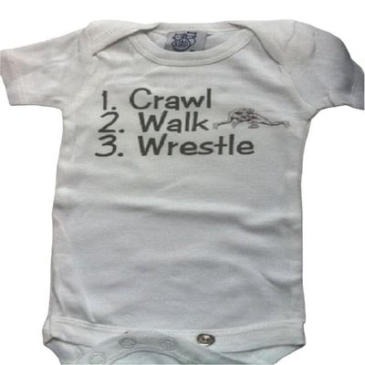 crawl walk wrestle wrestling custom baby onesie infant one piece shower gift