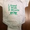 crawl walk wrestle wrestling custom baby onesie  infant one piece shower gift view 2