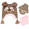 ABG Accessories Girls Critter Winter Hat and 2 Pair Gloves or Mittens (Toddler/Little Girls), Size Age 2-4, Bear 2-4 view 1