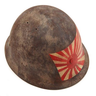 Japanese WW2 Steel Army Helmet with Rising Sun Hand Painted