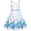 Girls Dress Blue Flower Petal Summer Sundress Size 7 view 1