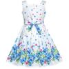 Girls Dress Blue Flower Petal Summer Sundress Size 7 view 2