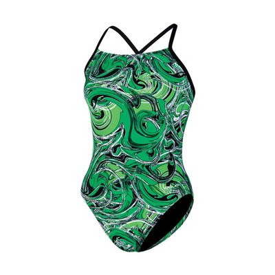 Dolfin Women's Graphlite Team Print Cross Back Green 36
