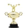 Express Medals Gold Weightlifter Trophy Cup with Engraved Personalized Plate view 1