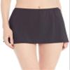 24th & Ocean Women's Standard Skirted Hipster Bikini Swimsuit Bottom, Black//Solid, Medium view 1