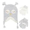 ABG Accessories Girls Critter Winter Hat and 2 Pair Gloves or Mittens (Toddler/Little Girls), Size Age 4-7, Owl Gloves 4-7 view 1