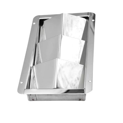 MARINE CITY 304 Grade Stainless Steel Mirror Polished Finish Rectangular Louvered Vent for Ventilation of Boats Marines Yachts (3 Slots)