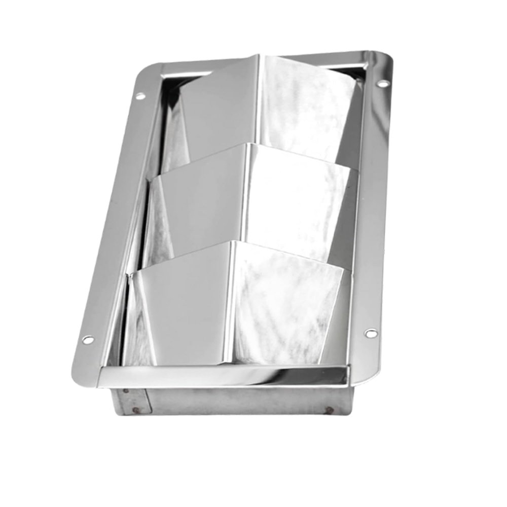 MARINE CITY 304 Grade Stainless Steel Mirror Polished Finish Rectangular Louvered Vent for Ventilation of Boats Marines Yachts (3 Slots)