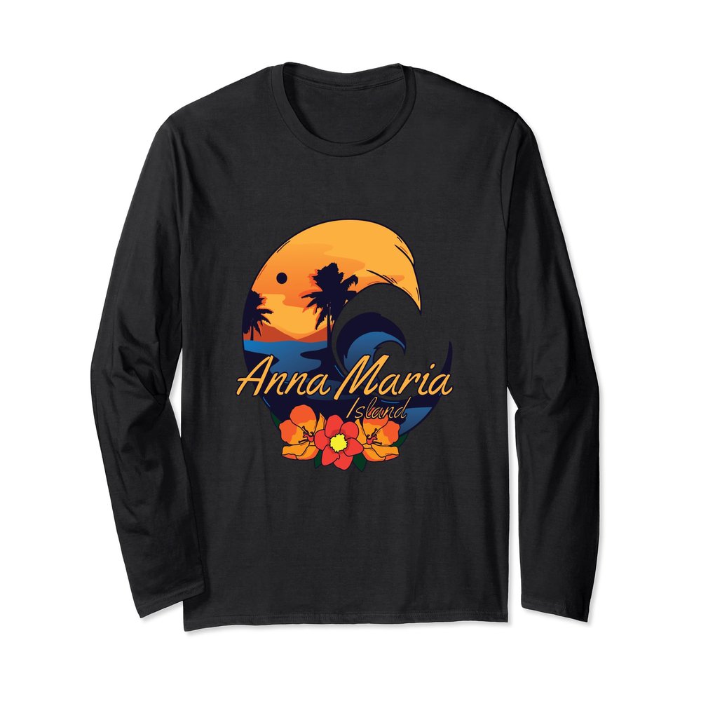 Long Sleeve Anna Maria Island Surf Shirt Travel Souvenir Gif