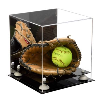 Better Display Cases Versatile Acrylic Display Case - Medium Square Box with White Risers and Mirror 11" x 11" x 11" (A001-WR)