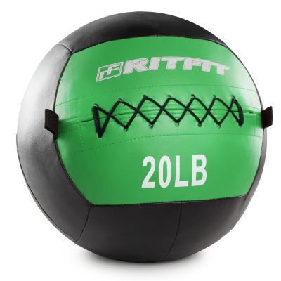 RitFit Soft Medicine Ball/Wall Ball for Strength and Conditioning Workouts, Core Training and Cross Training(5/10/15/20/25/30lbs) (Green(20.0 pounds))