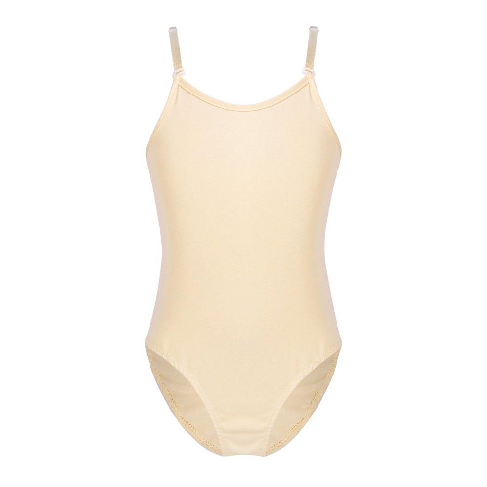 Alvivi Kids Girls Adjustable Straps Leotard Children Gymnastics Dance Sports Seamless Top Camisole Undergarment Nude 8-10
