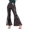 CHICFOR Womens Bell Bottom Flared Pants Glitter Sequin Wide Leg Flared Pant (L, Black) view 1