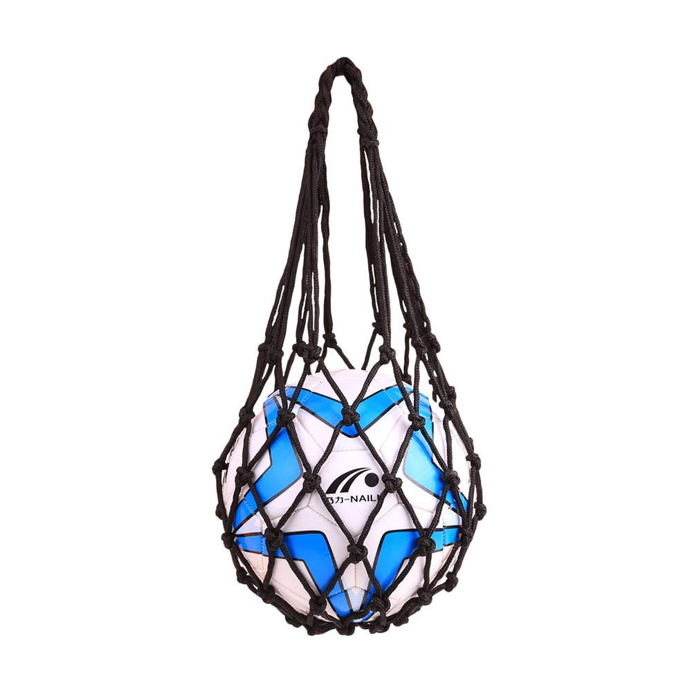 VORCOOL Sports Mesh Equipment Bag Volleyball Basketball Football Soccer Storage Net Bag Ball Carry Mesh for Single Ball (Black)