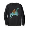 Bigfoot Riding Nessie T-Shirt Sasquatch Loch Ness Monster LS view 1
