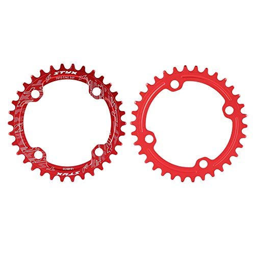 32/34/36/38T Single Chainring Narrow Wide Chainring 104 BCD, BMX Road Mountain Single Speed Crank Chain Ring Repair Parts Black, Red(34T Red) Gxp 104 Bcd 110 bcd